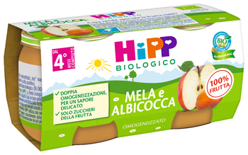 Hipp Bio Omogeneizzato Biologico Mela e Albicocca 2x80 gr
